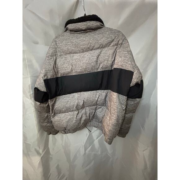 PINK Victoria’s Secret Puffer Jacket Size Large Gray Black Colorblock Rare - Picture 3 of 3